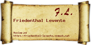 Friedenthal Levente névjegykártya